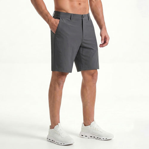 Men's Lightweight Summer Casual Shorts – Ice Silk, Quick-Dry, Business-Style Knee-Length Trousers